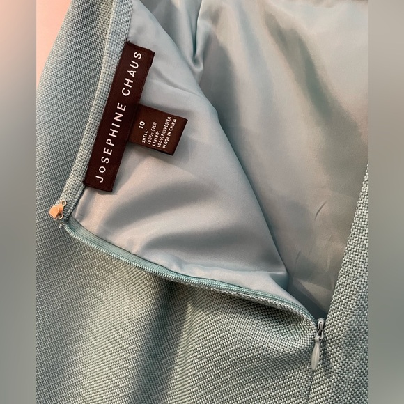 Josephine Chaus Silk Two Piece Suit Blazer Size 8. Skirt Size 10 Aqua Blue/Teal - Picture 4 of 14